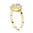 Pear Shape Halo Diamond Engagement Ring 0.92 CTW