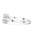 Three Stone Emerald Cut Diamond Engagement Ring 0.87 CTW