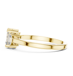 Three Stone Emerald Cut Diamond Engagement Ring 0.87 CTW