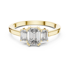 Three Stone Emerald Cut Diamond Engagement Ring 0.87 CTW