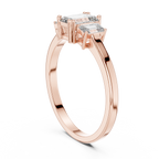 Three Stone Emerald Cut Diamond Engagement Ring 0.87 CTW