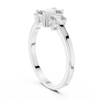 Three Stone Emerald Cut Diamond Engagement Ring 0.87 CTW