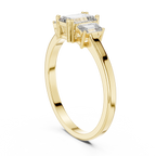 Three Stone Emerald Cut Diamond Engagement Ring 0.87 CTW