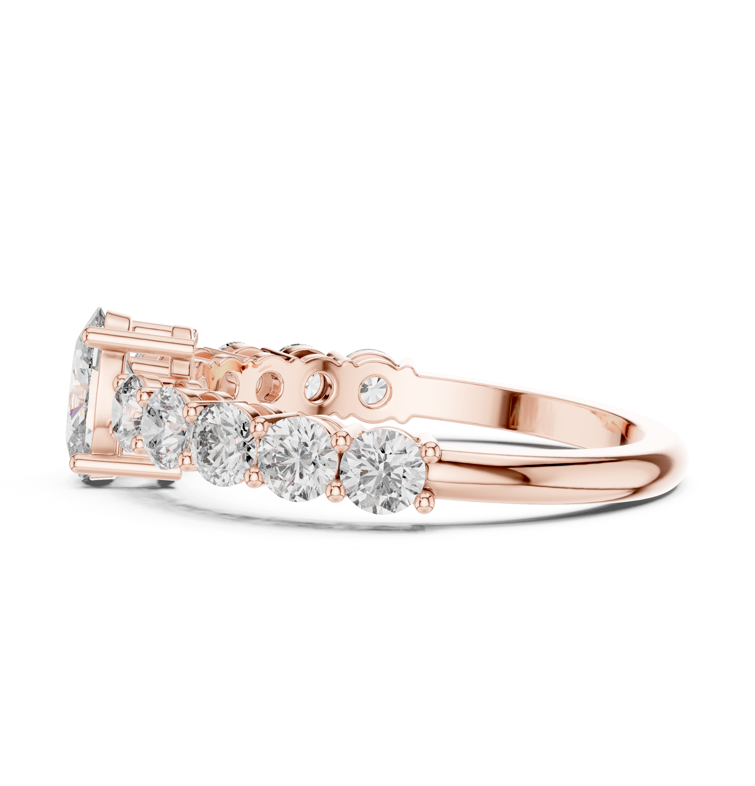 Oval Diamond Half Eternity Ring 2.30 CTW