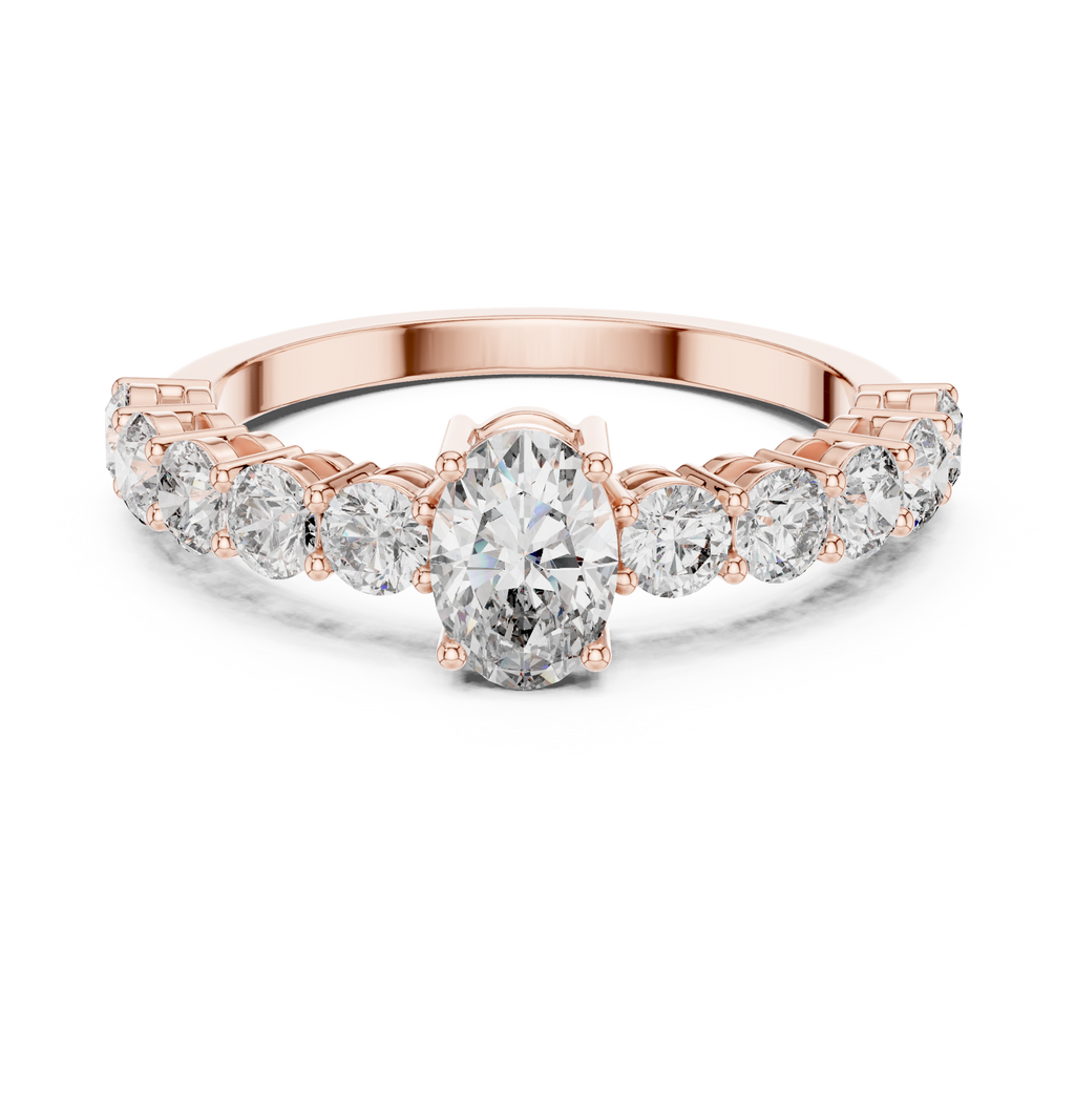 Oval Diamond Half Eternity Ring 2.30 CTW
