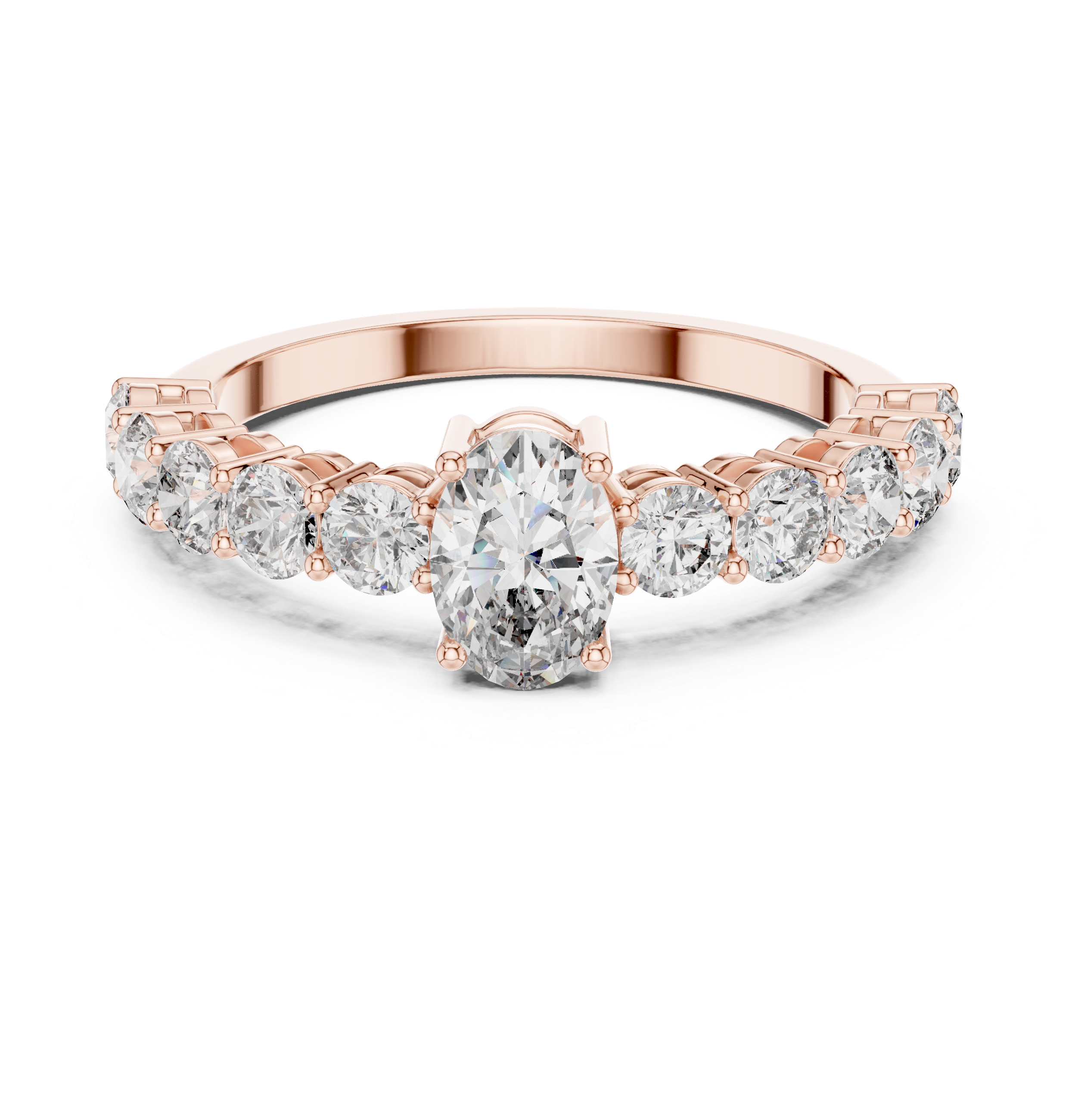 Oval Diamond Half Eternity Ring 2.30 CTW