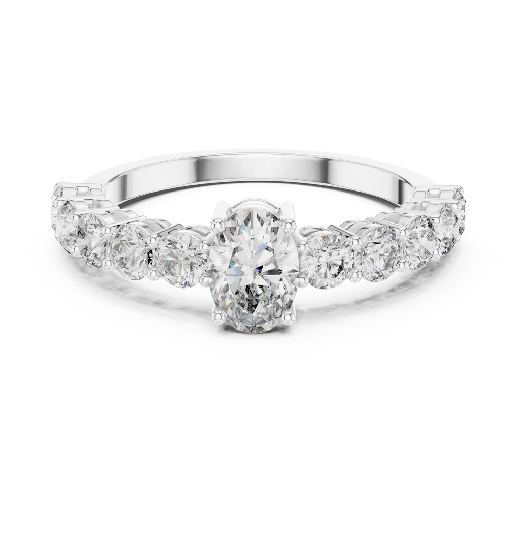 Oval Diamond Half Eternity Ring 2.30 CTW