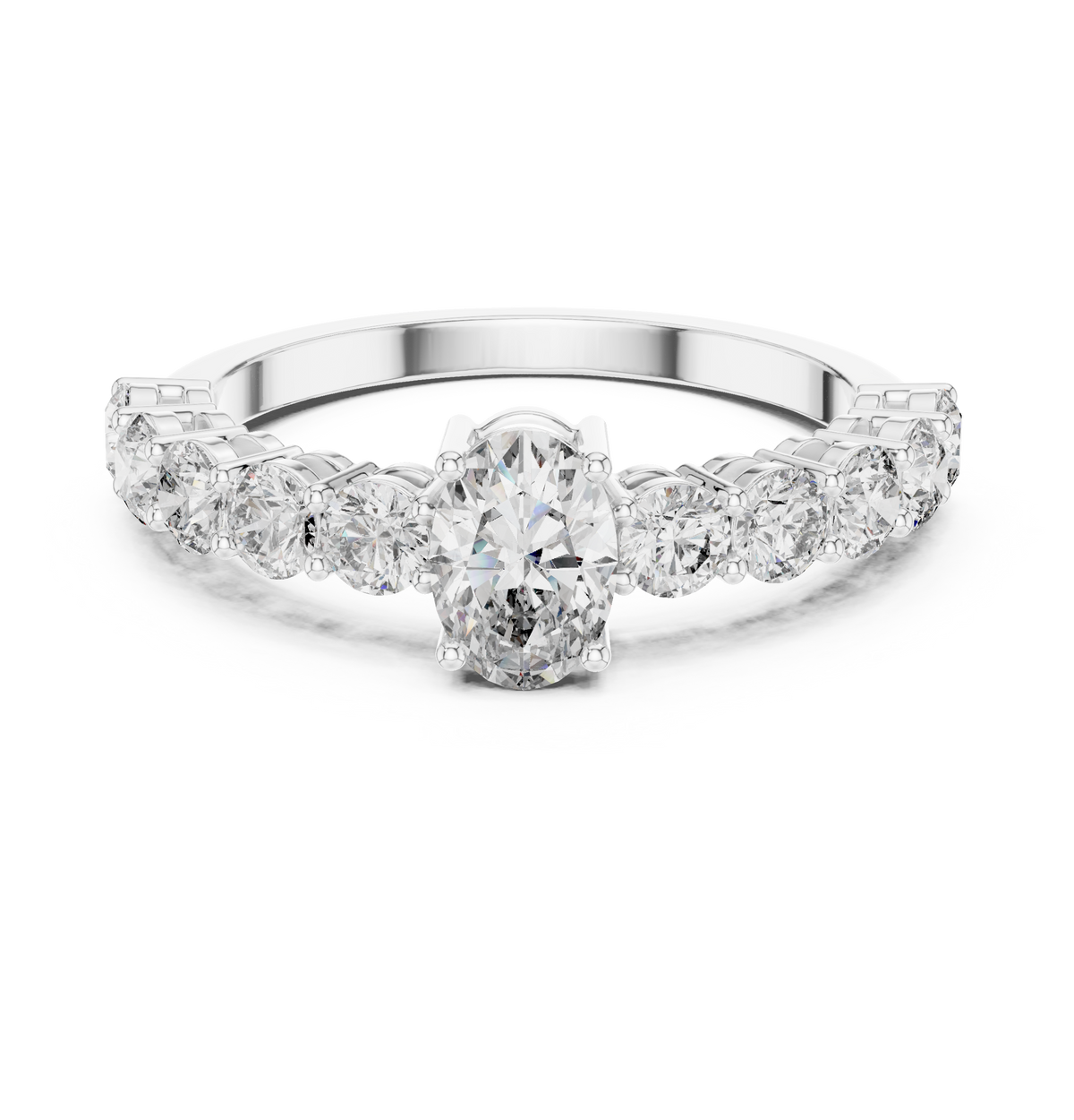 Oval Diamond Half Eternity Ring – view 1 of 12, lab grown diamond ring | Jewelix Atelier