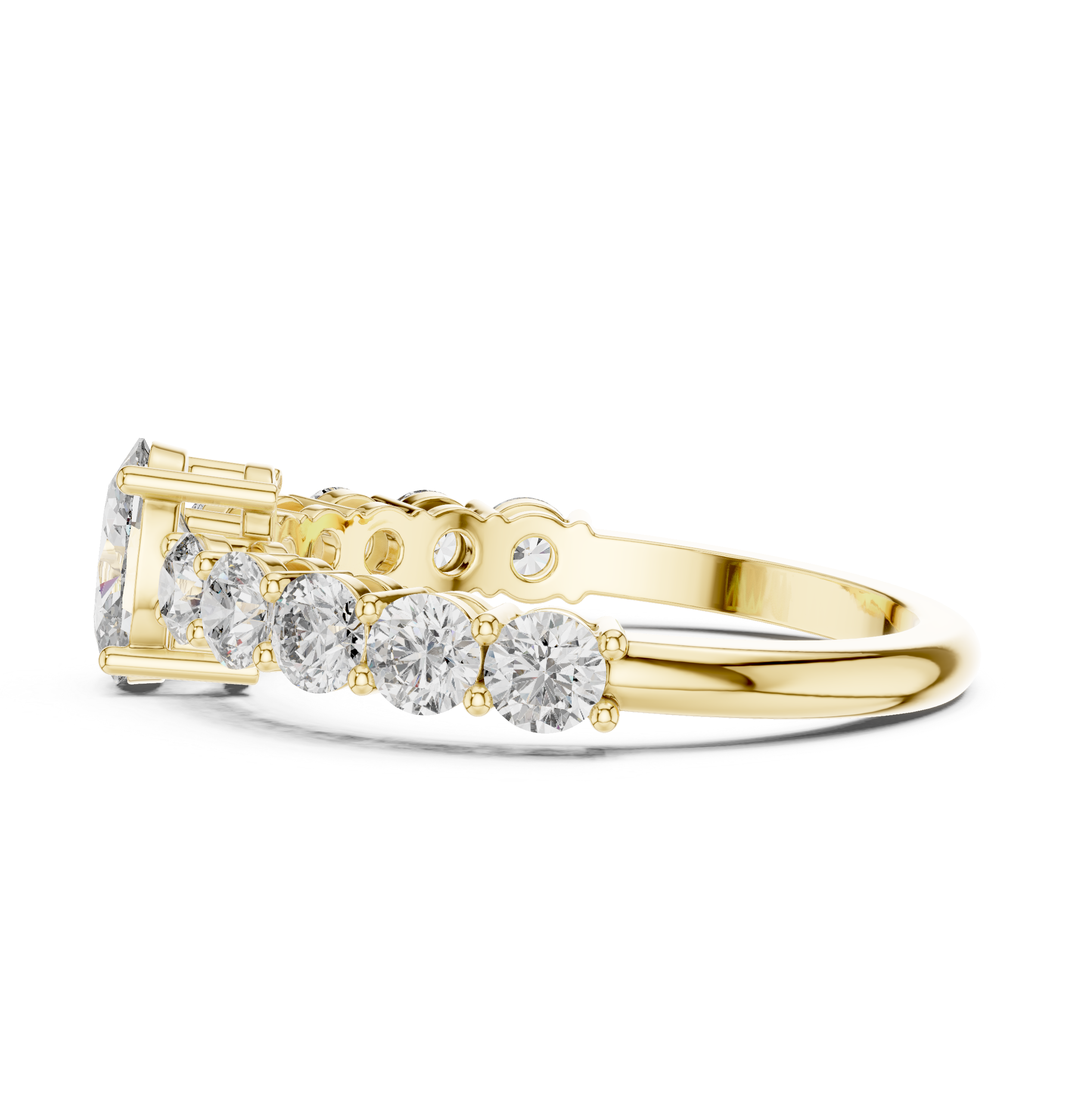 Oval Diamond Half Eternity Ring 2.30 CTW