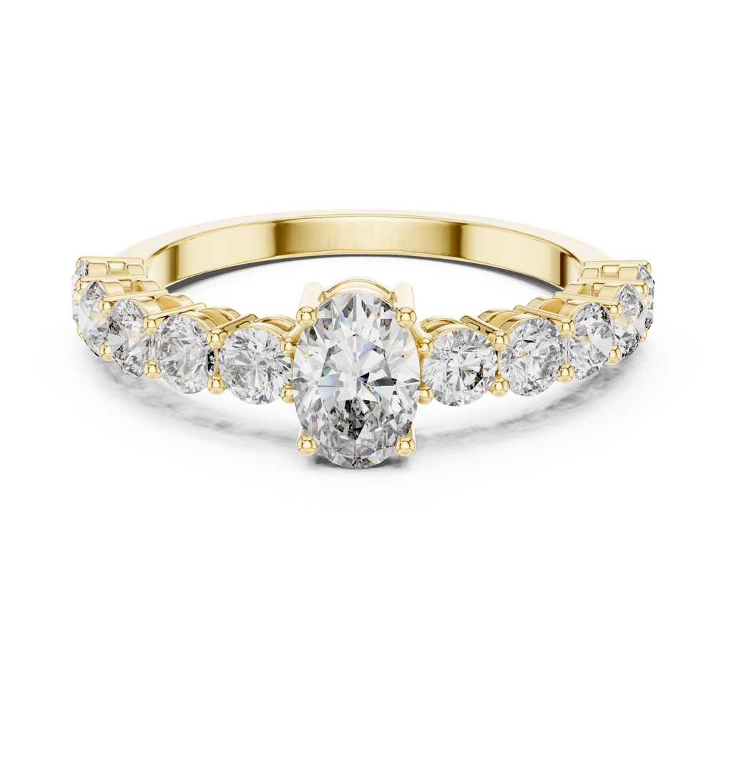 Oval Diamond Half Eternity Ring 2.30 CTW