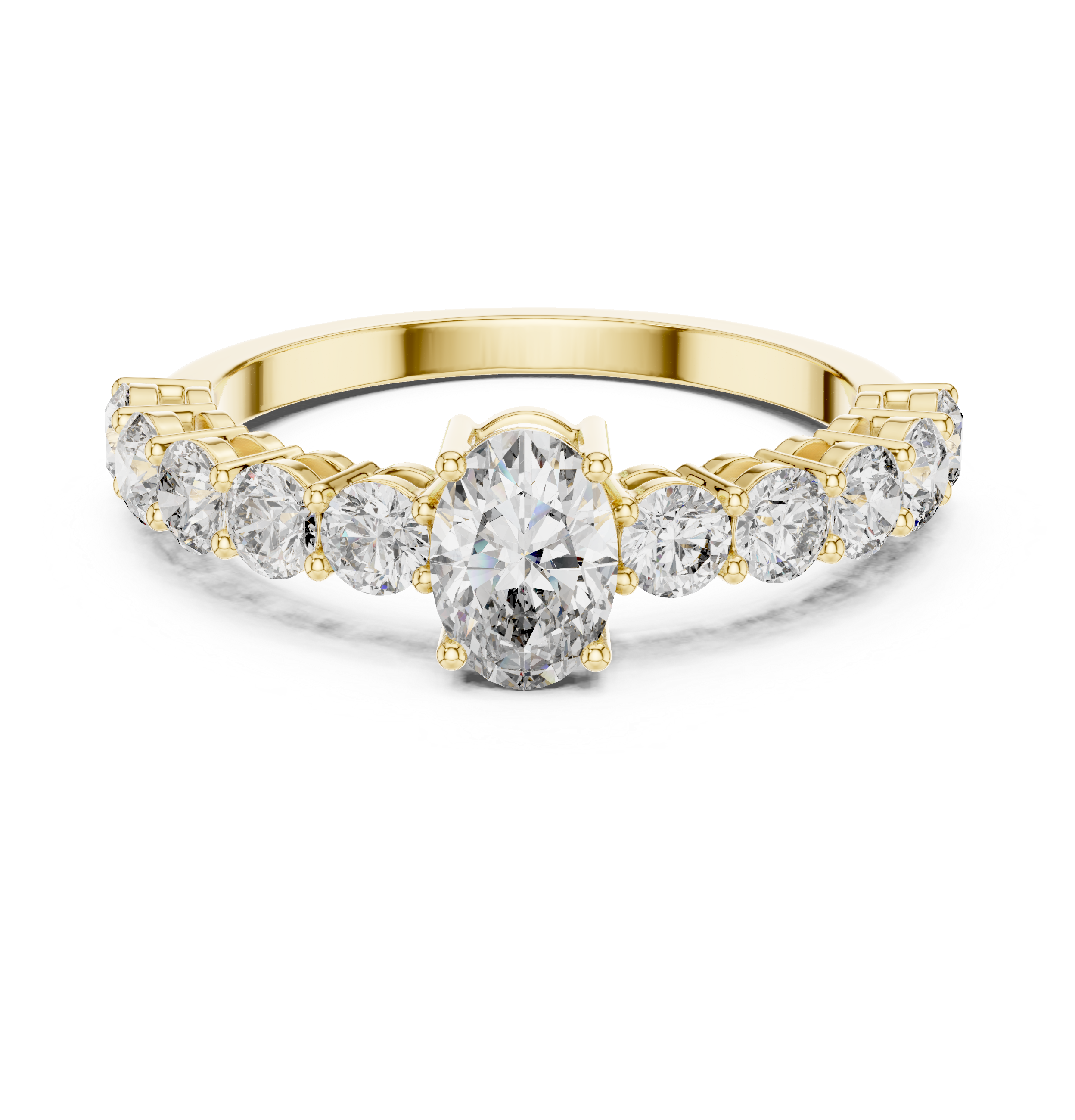 Oval Diamond Half Eternity Ring 2.30 CTW