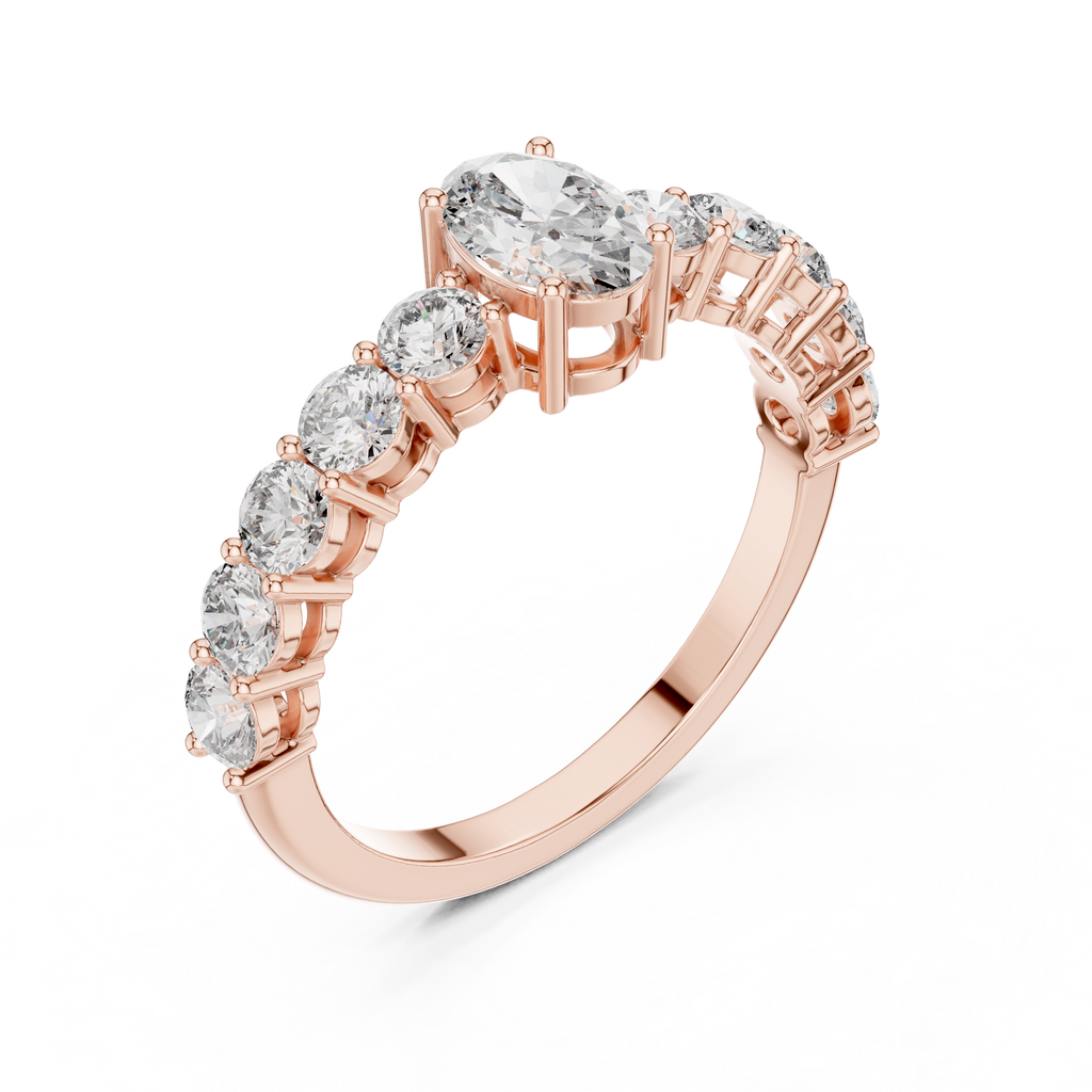 Oval Diamond Half Eternity Ring 2.30 CTW