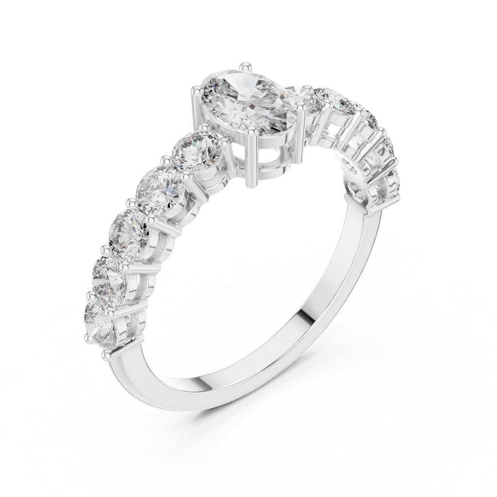 Oval Diamond Half Eternity Ring 2.30 CTW