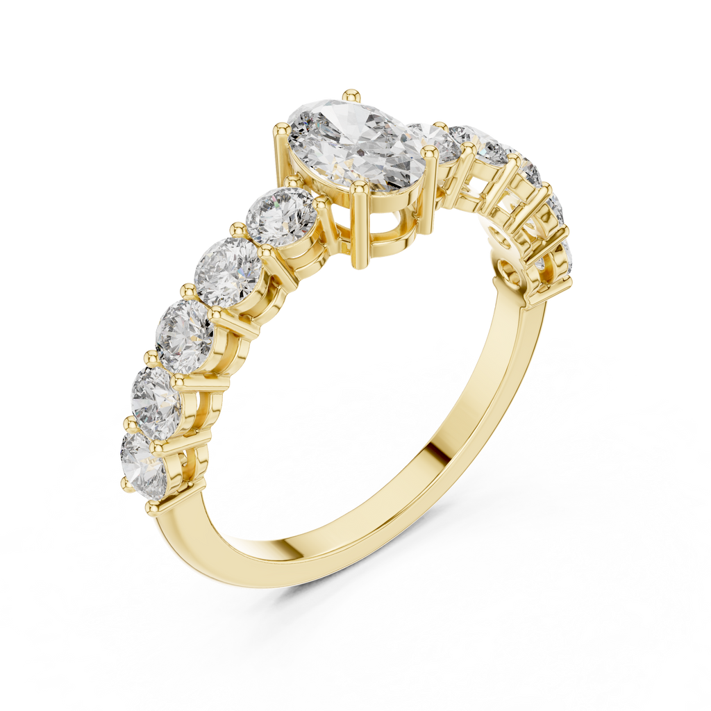 Oval Diamond Half Eternity Ring 2.30 CTW