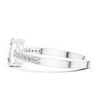 Emerald Cut Diamond Solitaire Engagement Ring with Pavé Band 0.63 CTW