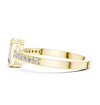 Emerald Cut Diamond Solitaire Engagement Ring with Pavé Band 0.63 CTW