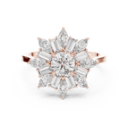Sunburst Marquise Diamond Halo Engagement Ring 1.30 CTW