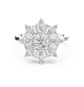Sunburst Marquise Diamond Halo Engagement Ring 1.30 CTW