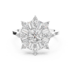Sunburst Marquise Diamond Halo Engagement Ring 1.30 CTW