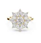Sunburst Marquise Diamond Halo Engagement Ring 1.30 CTW