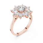 Sunburst Marquise Diamond Halo Engagement Ring 1.30 CTW