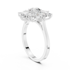 Sunburst Marquise Diamond Halo Engagement Ring 1.30 CTW