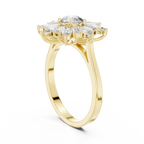 Sunburst Marquise Diamond Halo Engagement Ring 1.30 CTW