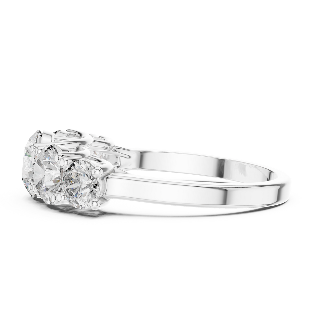Five Stone Round Diamond Engagement Ring 2.45 CTW