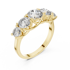 Five Stone Round Diamond Engagement Ring 2.45 CTW