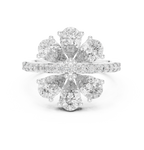 Floral Pear Diamond Cluster Engagement Ring 2.39 CTW