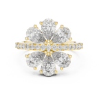 Floral Pear Diamond Cluster Engagement Ring 2.39 CTW