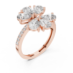 Floral Pear Diamond Cluster Engagement Ring 2.39 CTW