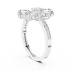Floral Pear Diamond Cluster Engagement Ring 2.39 CTW
