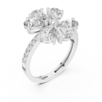 Floral Pear Diamond Cluster Engagement Ring 2.39 CTW