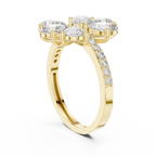 Floral Pear Diamond Cluster Engagement Ring 2.39 CTW