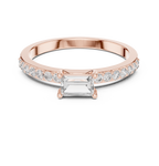 0.56 CT Baguette Cut Diamond Hidden Halo Engagement Ring