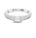 0.56 CT Baguette Cut Diamond Hidden Halo Engagement Ring
