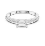 0.56 CT Baguette Cut Diamond Hidden Halo Engagement Ring