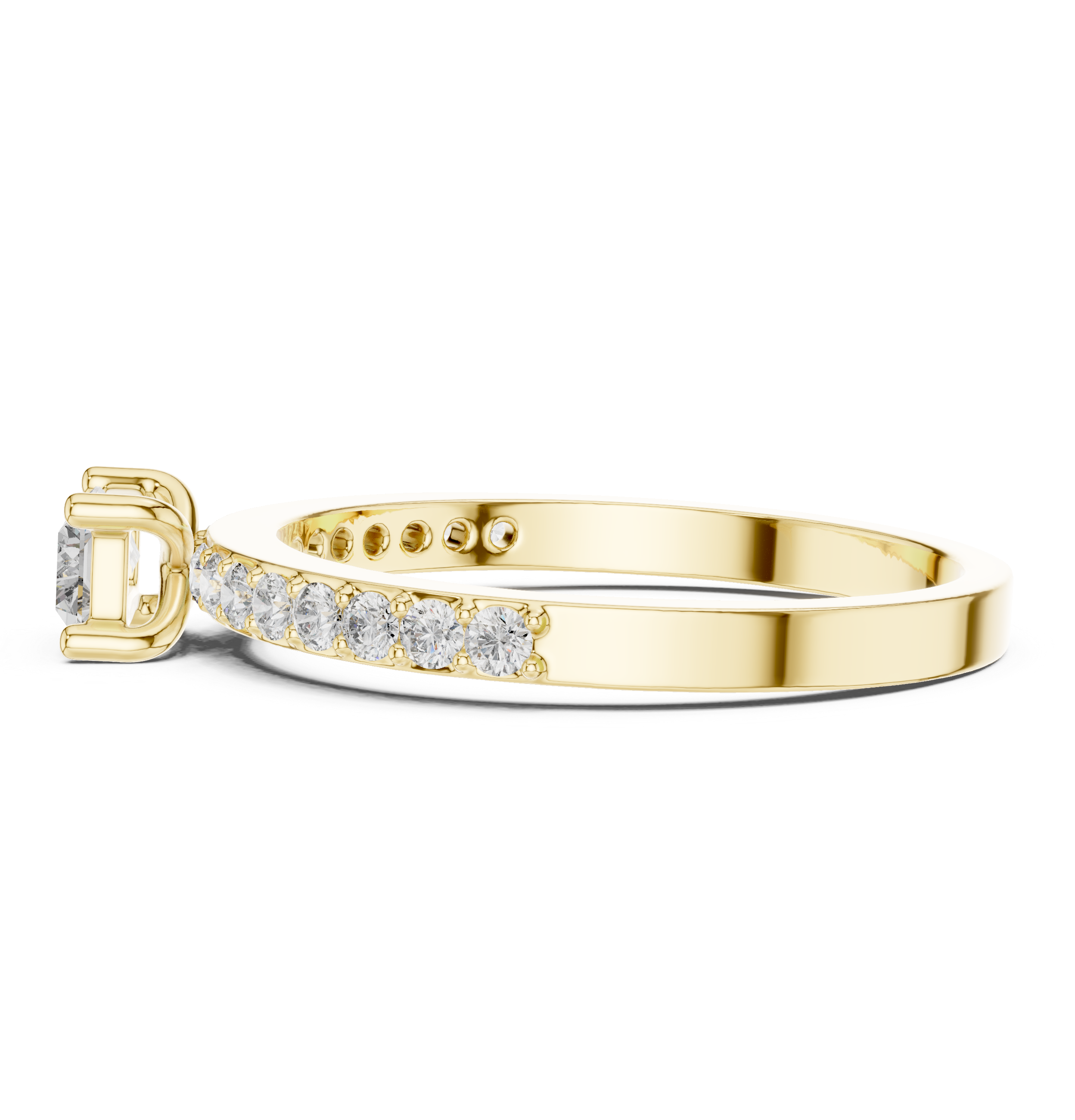 0.56 CT Baguette Cut Diamond Hidden Halo Engagement Ring