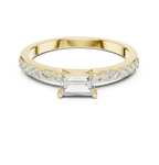 0.56 CT Baguette Cut Diamond Hidden Halo Engagement Ring