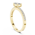 0.56 CT Baguette Cut Diamond Hidden Halo Engagement Ring