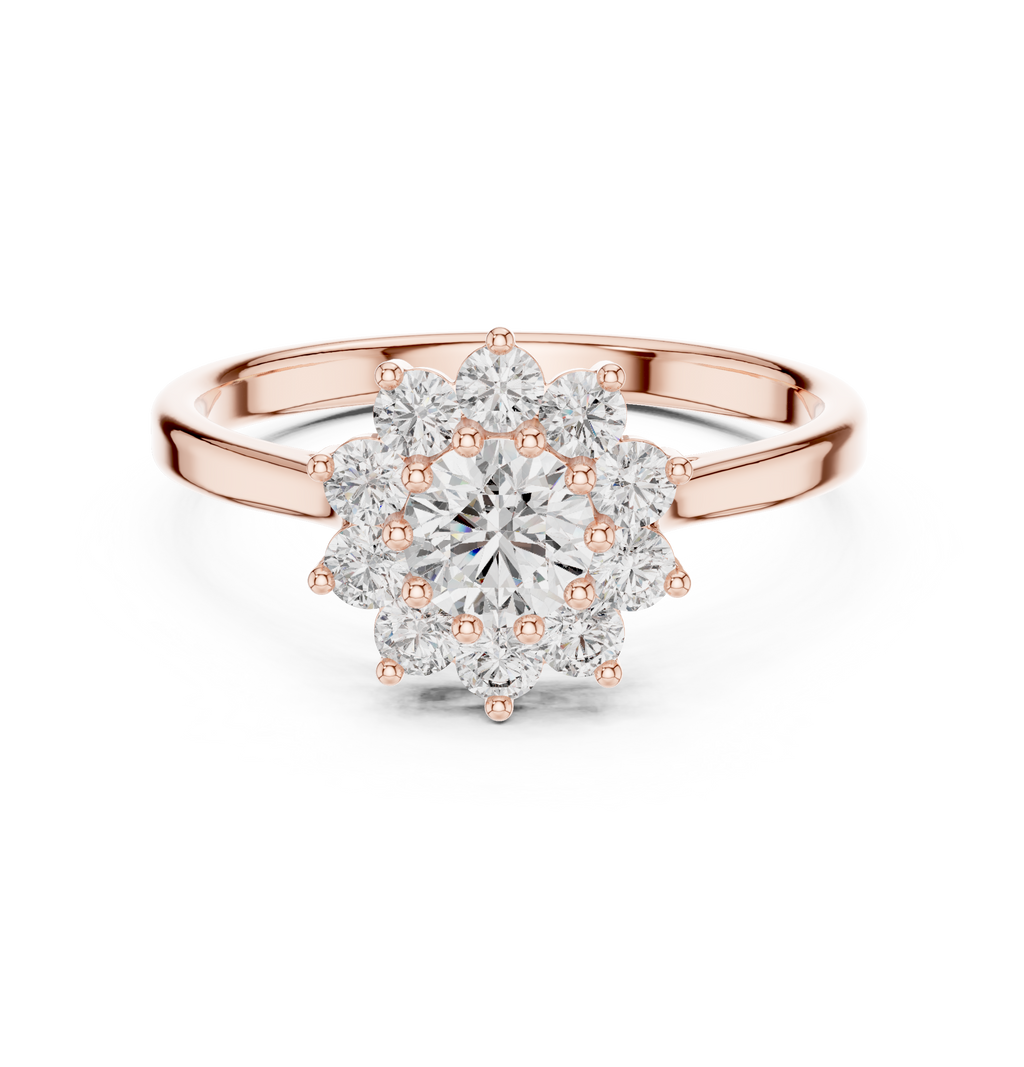 0.75 CT Round Diamond Halo Engagement Ring