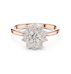 0.75 CT Round Diamond Halo Engagement Ring