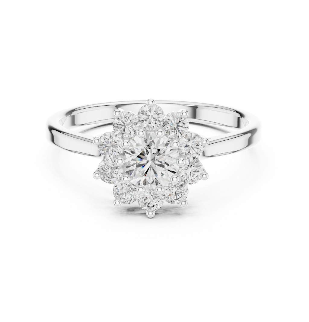 0.75 CT Round Diamond Halo Engagement Ring
