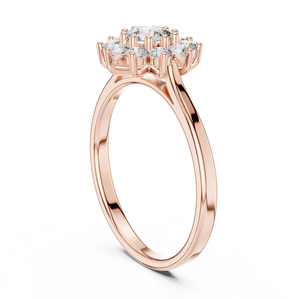 0.75 CT Round Diamond Halo Engagement Ring