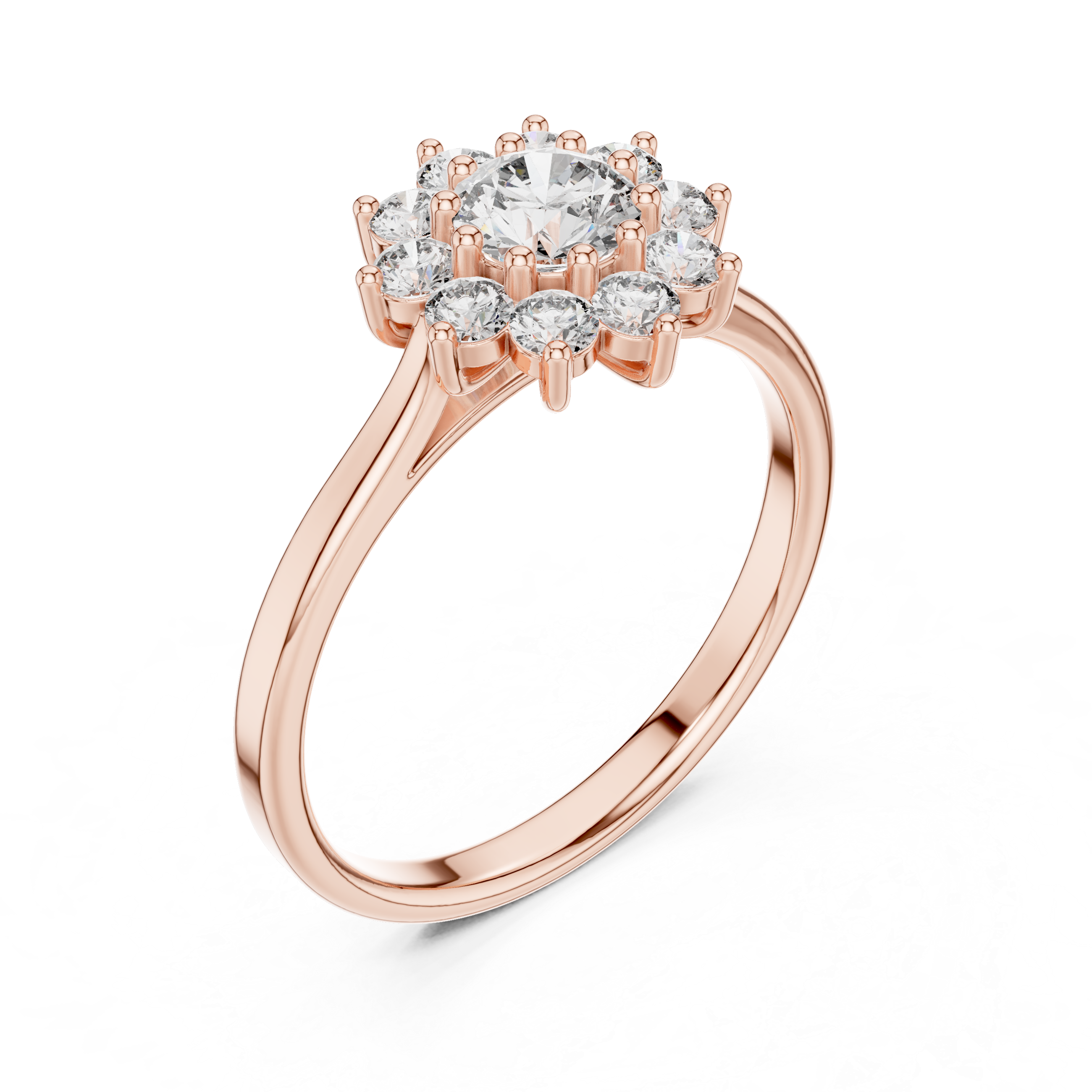 0.75 CT Round Diamond Halo Engagement Ring