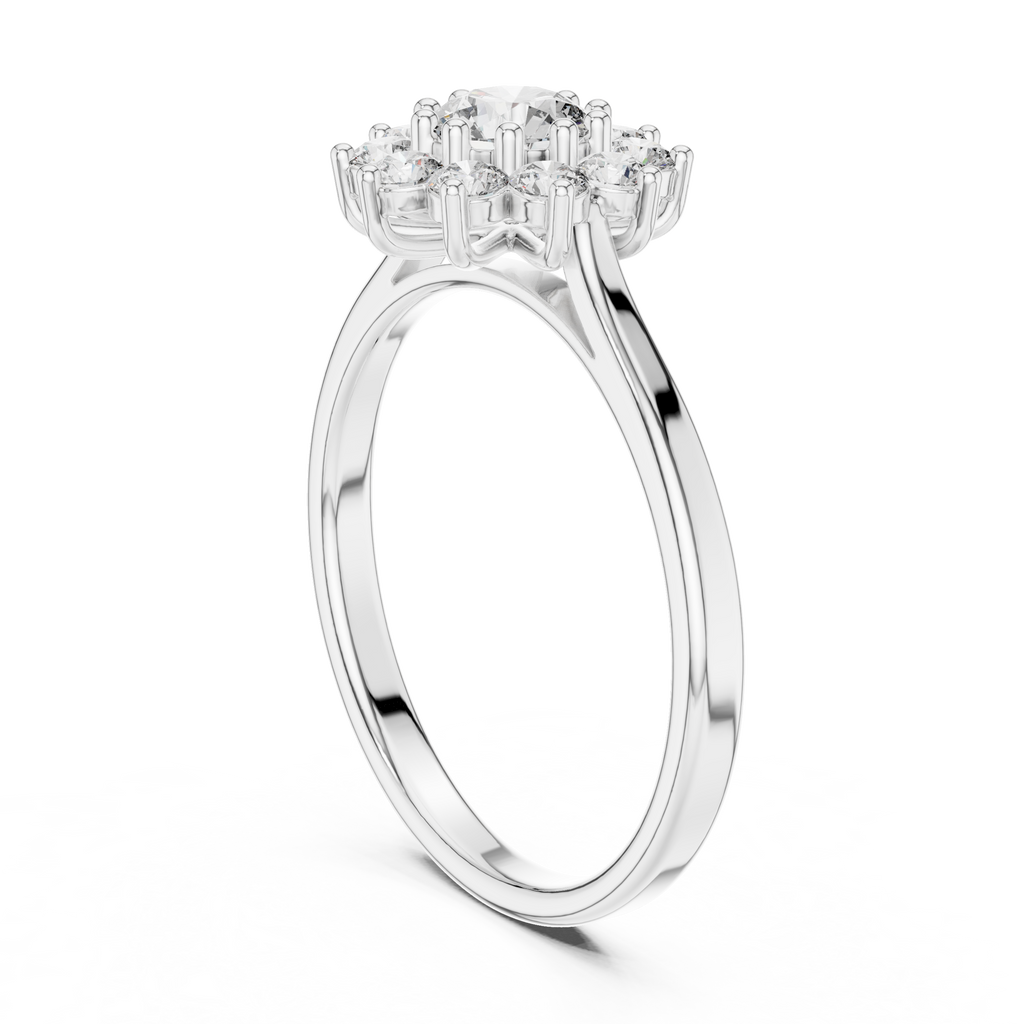 0.75 CT Round Diamond Halo Engagement Ring