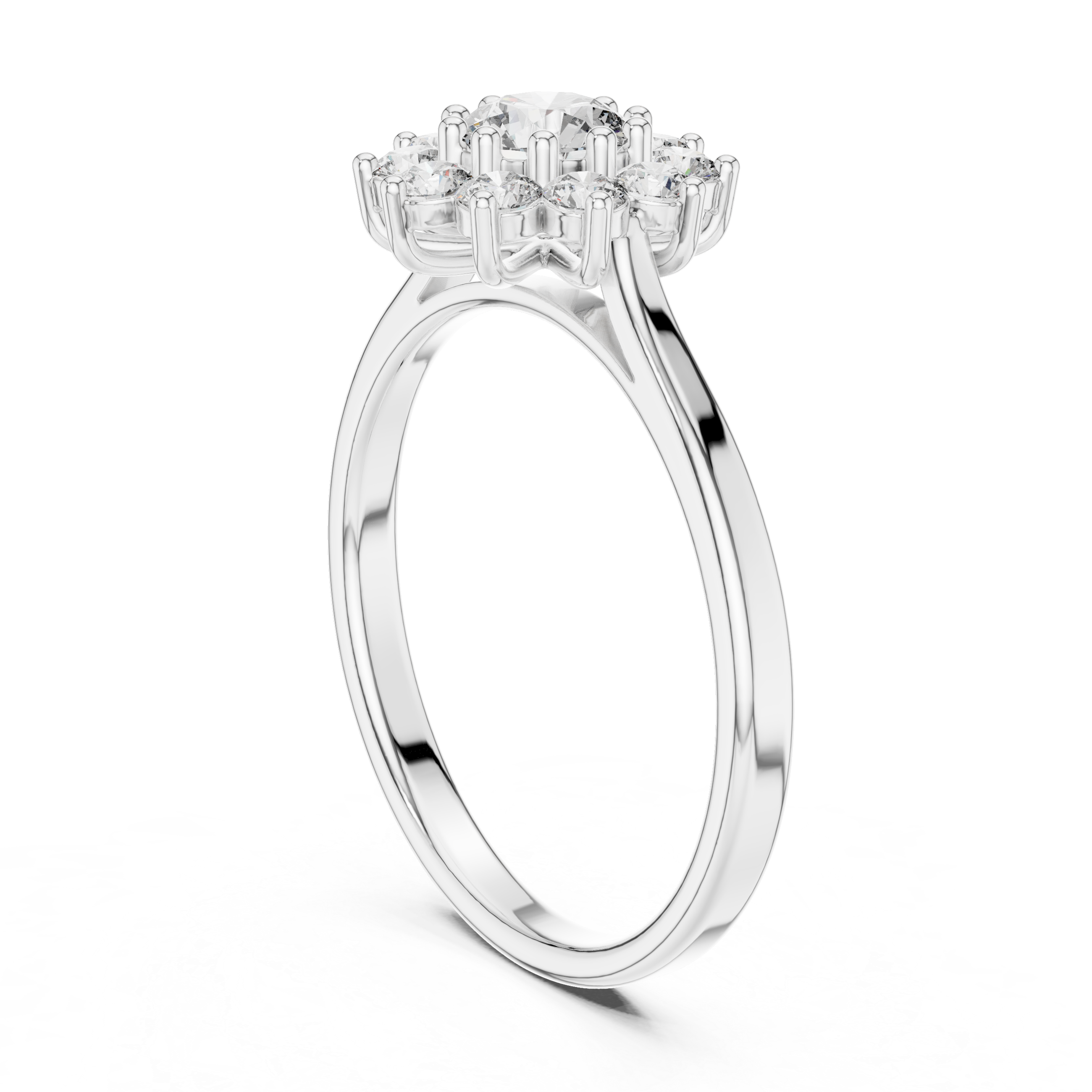 0.75 CT Round Diamond Halo Engagement Ring