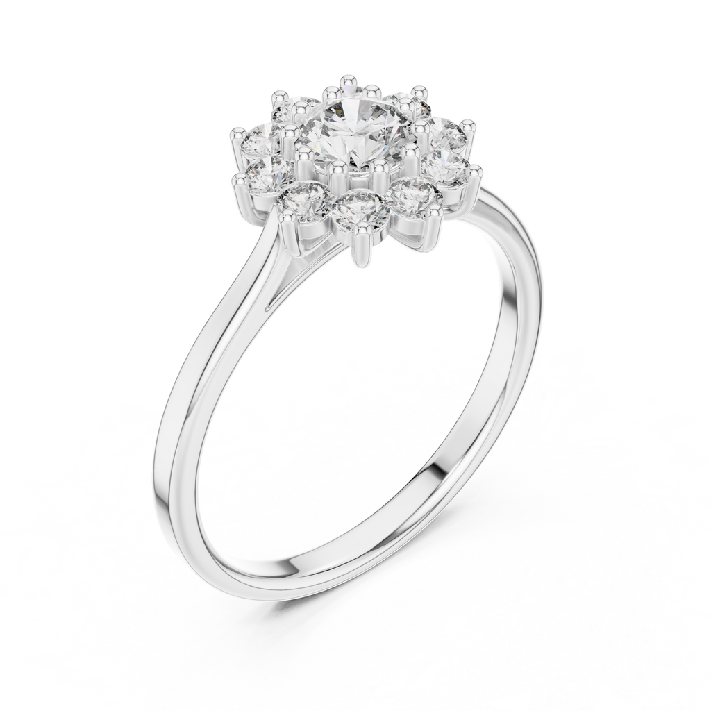 0.75 CT Round Diamond Halo Engagement Ring
