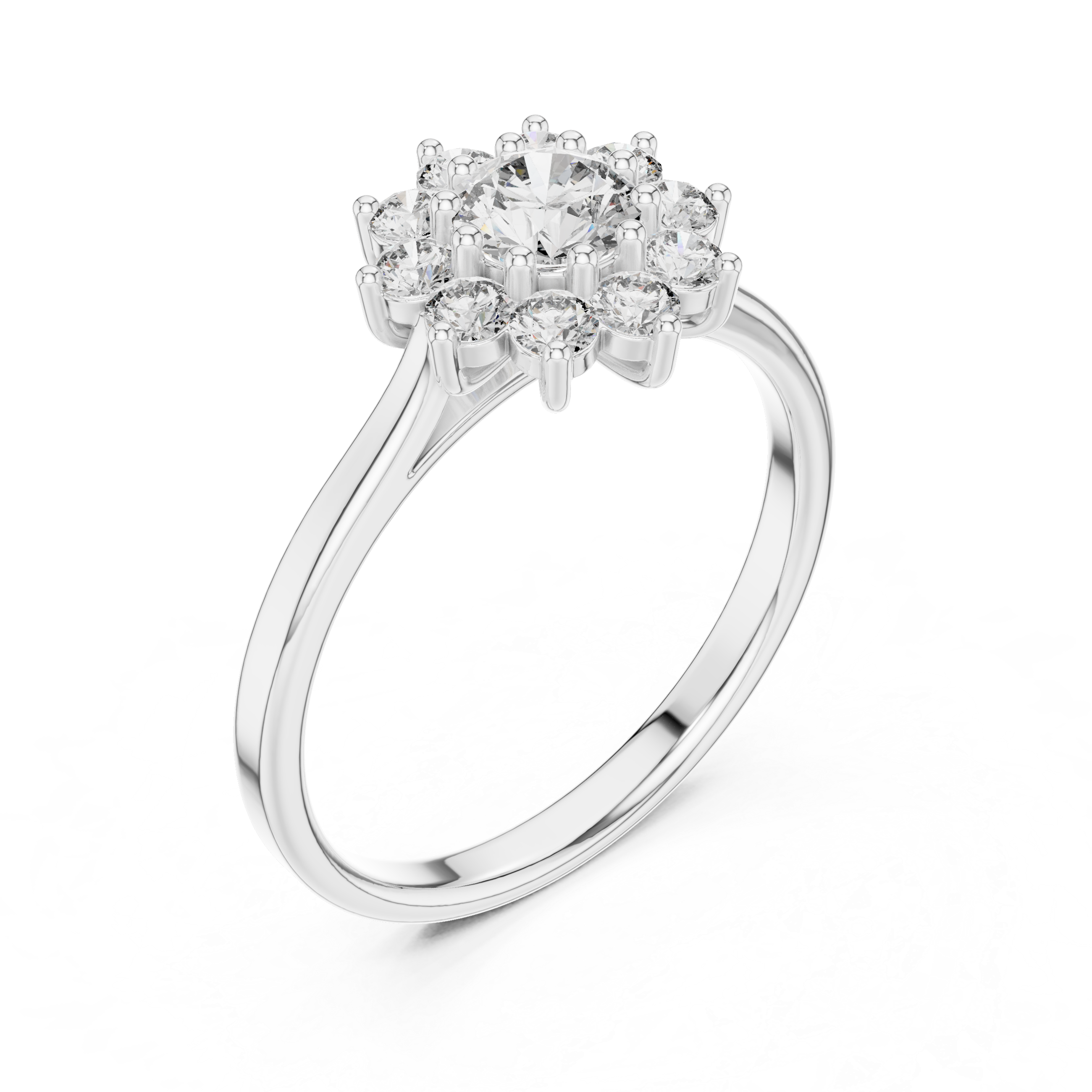 0.75 CT Round Diamond Halo Engagement Ring